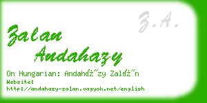 zalan andahazy business card